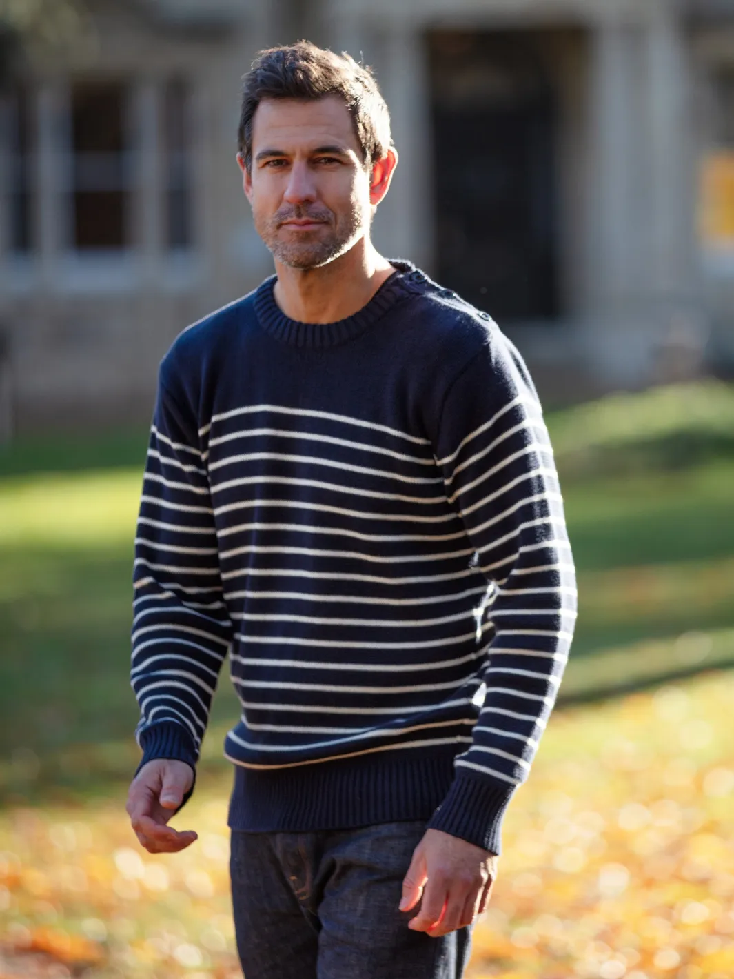 Breton Stripe Sweatshirt - Navy