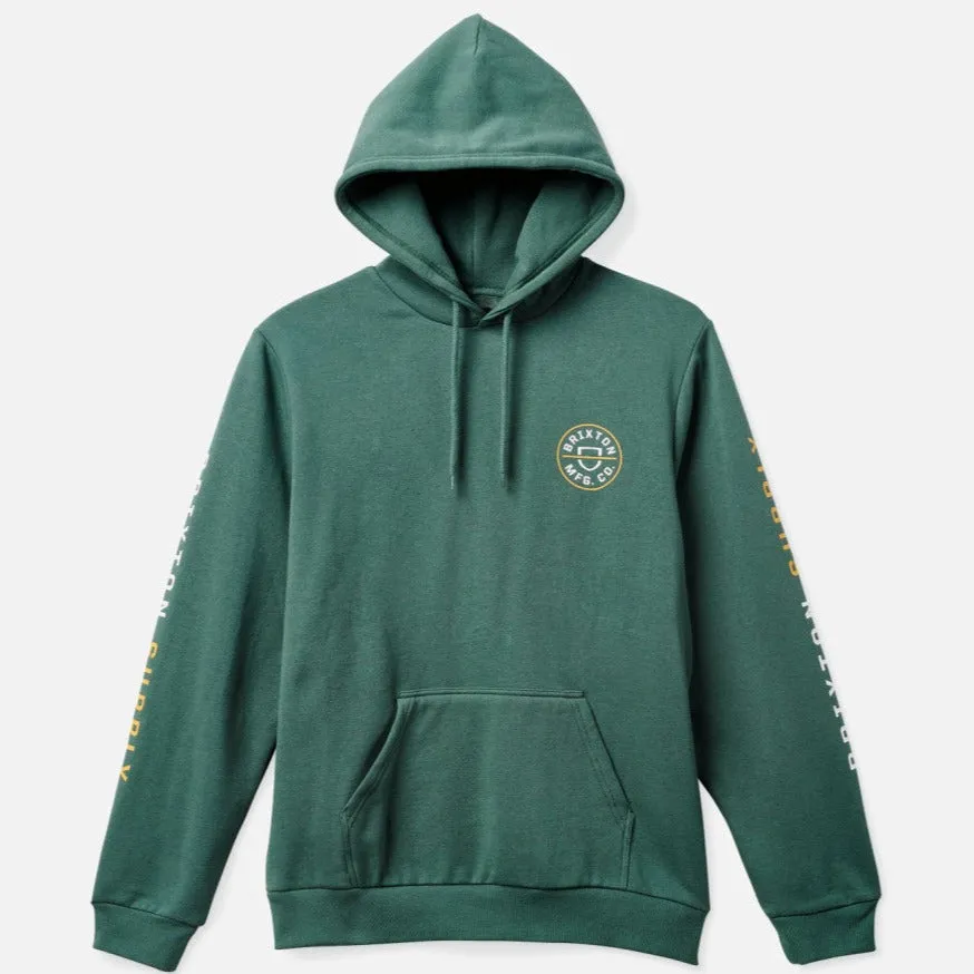 BRIXTON CREST HOOD DEEP FOREST/BRIGHT GOLD/WHITE