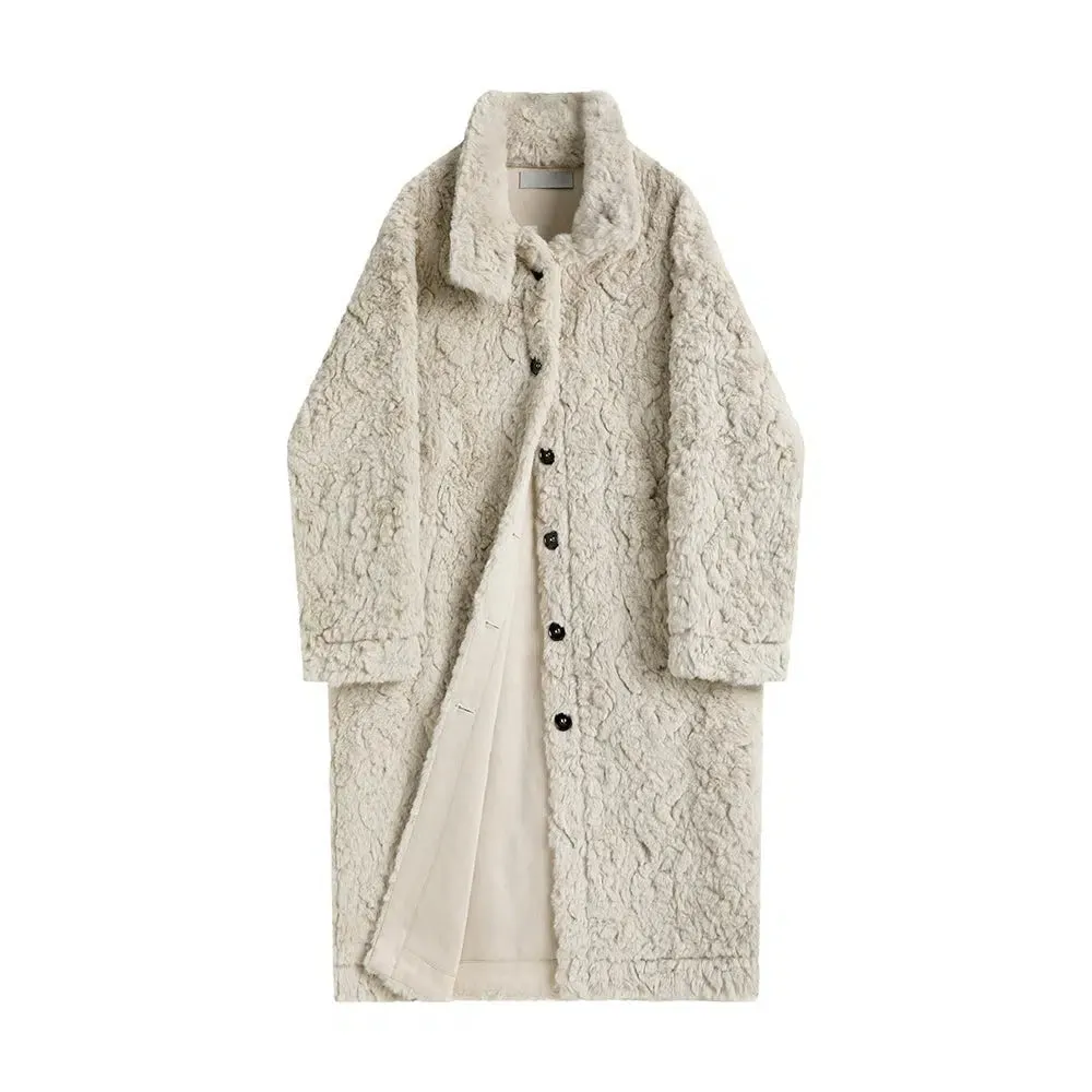 Button Closure Wool Coat