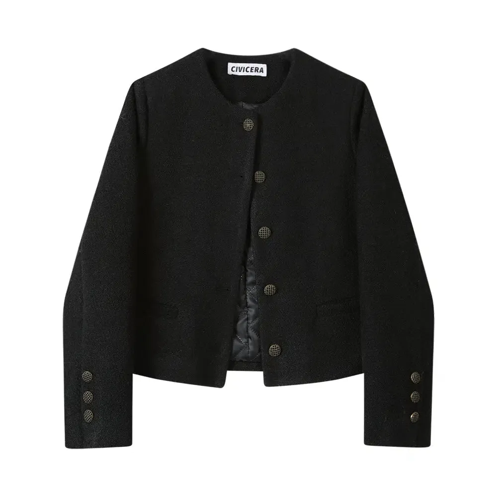 Button-Up Wool Coat