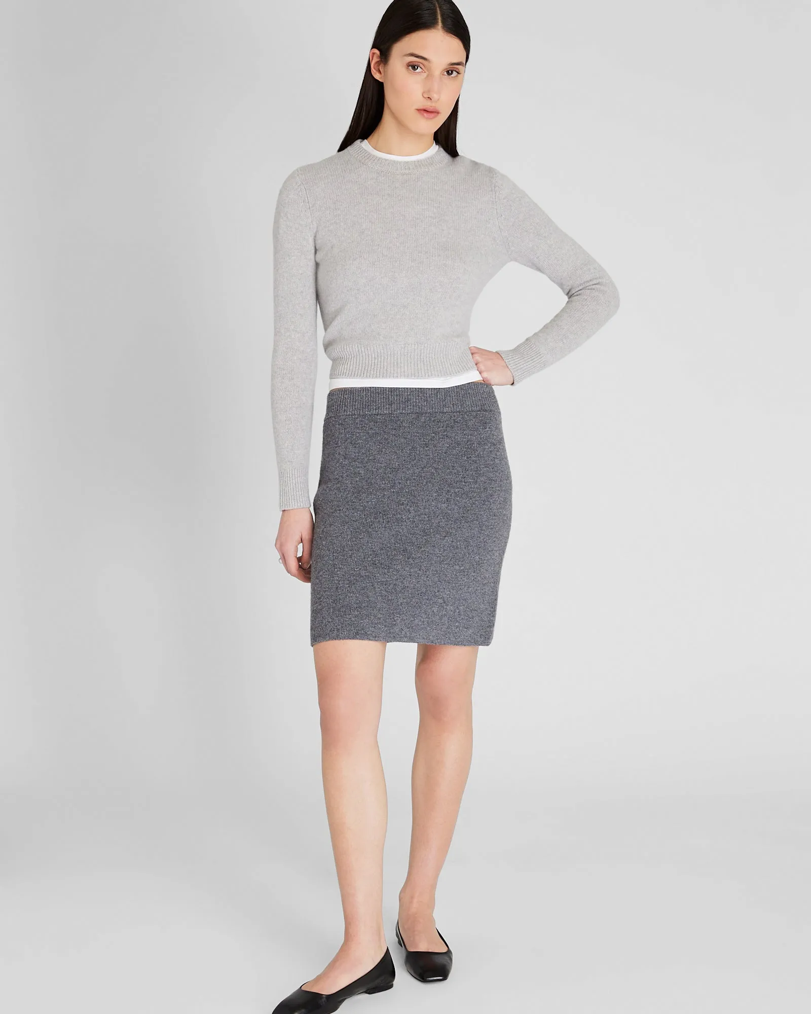 Cashmere Shrunken Crewneck Sweater