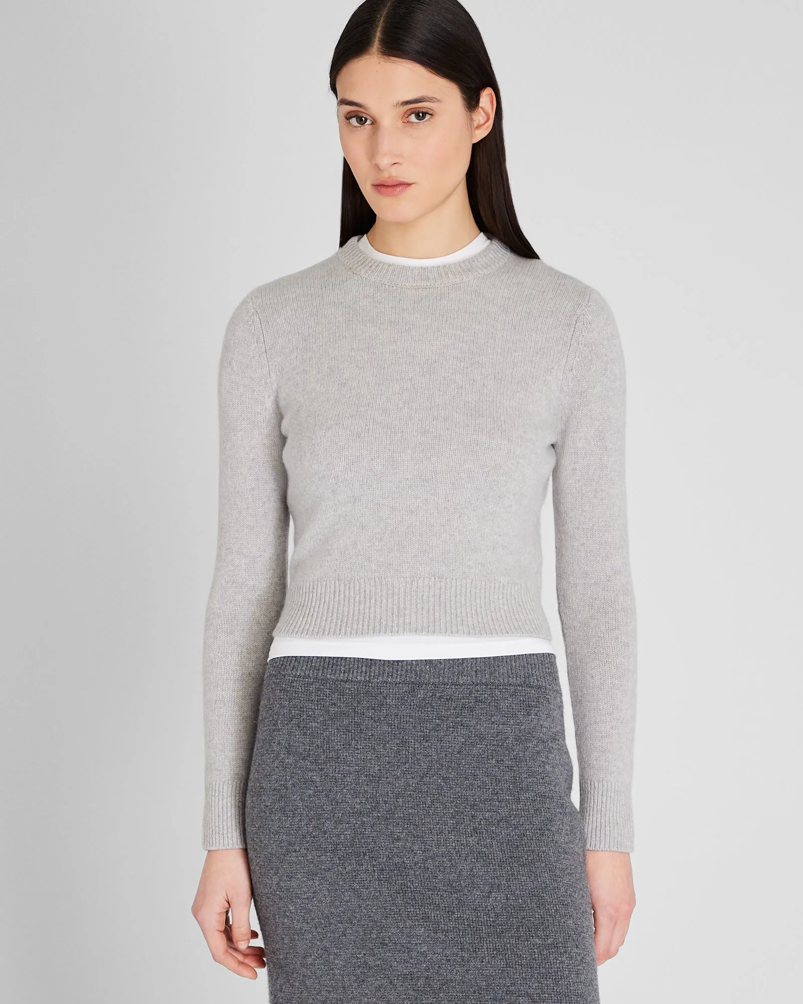 Cashmere Shrunken Crewneck Sweater