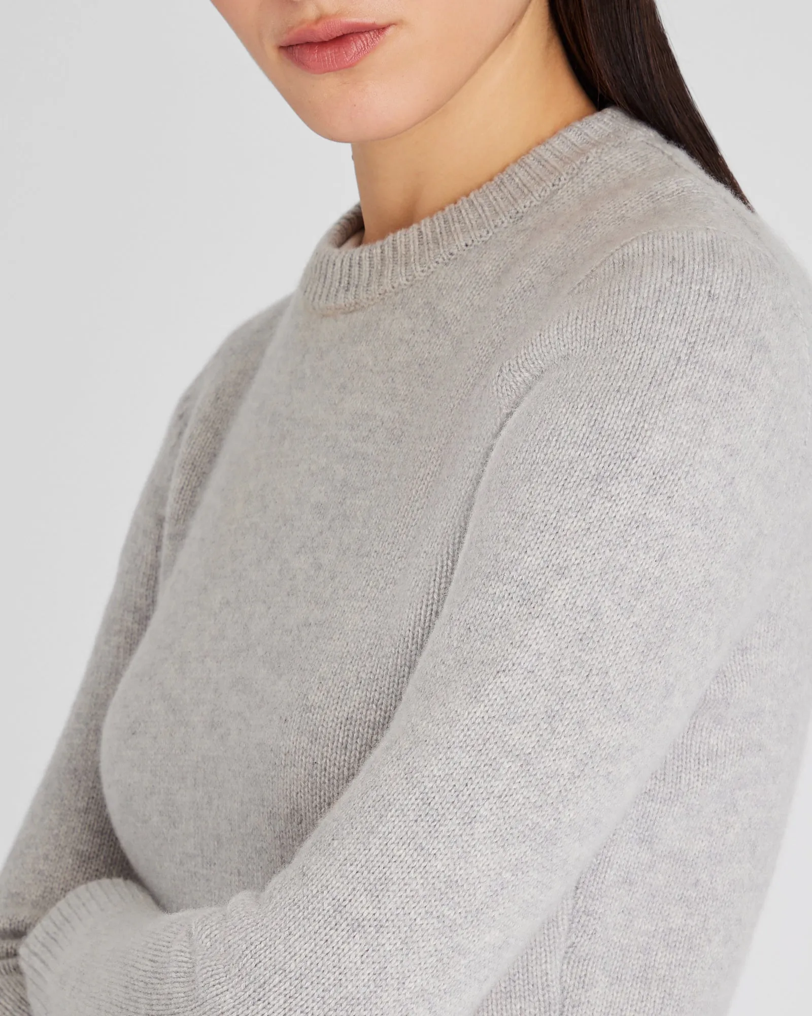 Cashmere Shrunken Crewneck Sweater