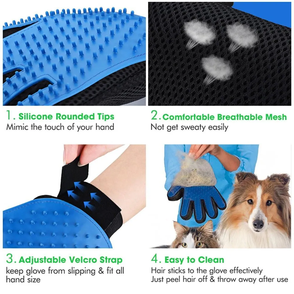 Cat Grooming Glove For Cats Wool Glove Pet Hair Deshedding Brush Comb