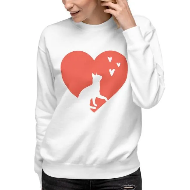 Cat Hearts Unisex Fleece Pullover Sweatshirt