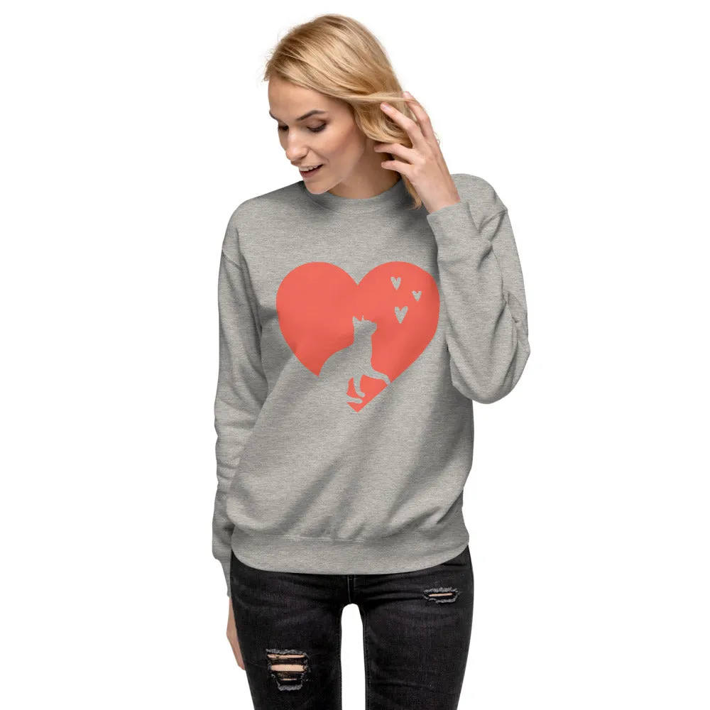 Cat Hearts Unisex Fleece Pullover Sweatshirt