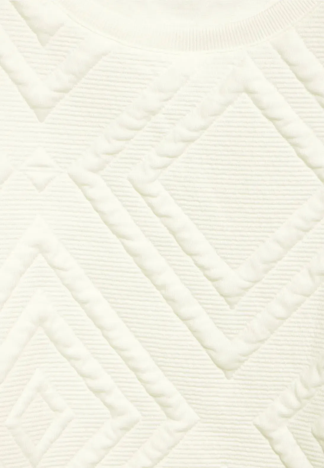 Cecil 3d Textured long sleeve sweatshirt in Agua or White 322263