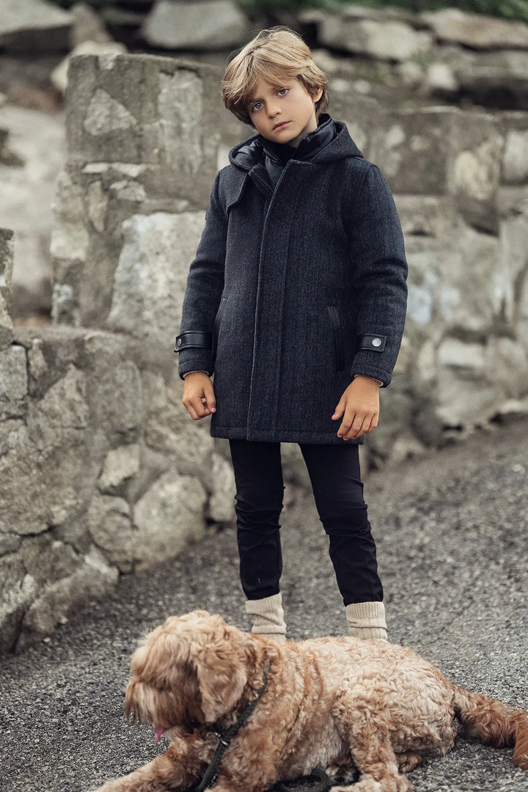 Charcoal wool coat by Blumint