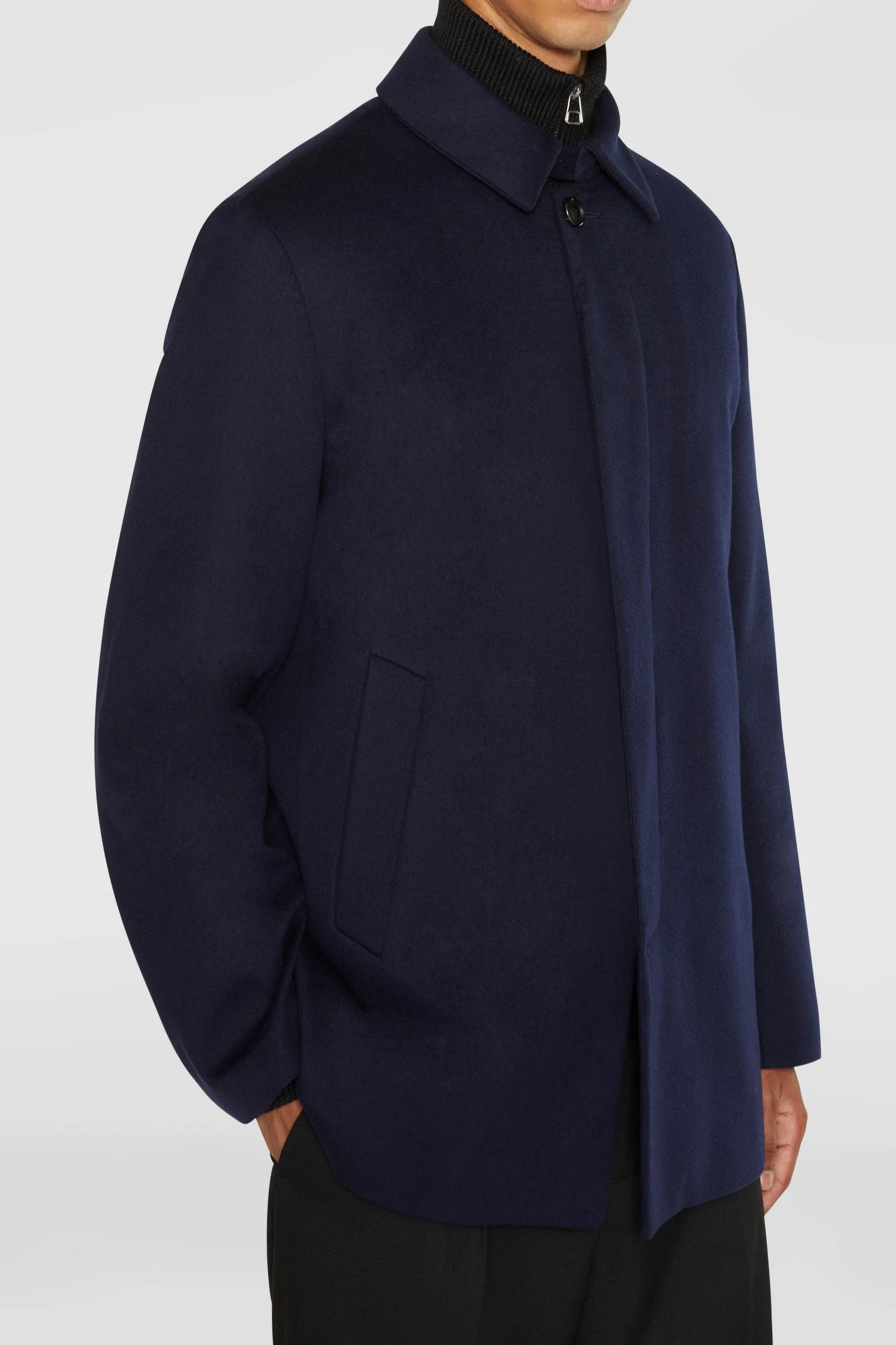 Coat with detachable down interior in Loro Piana® cashmere