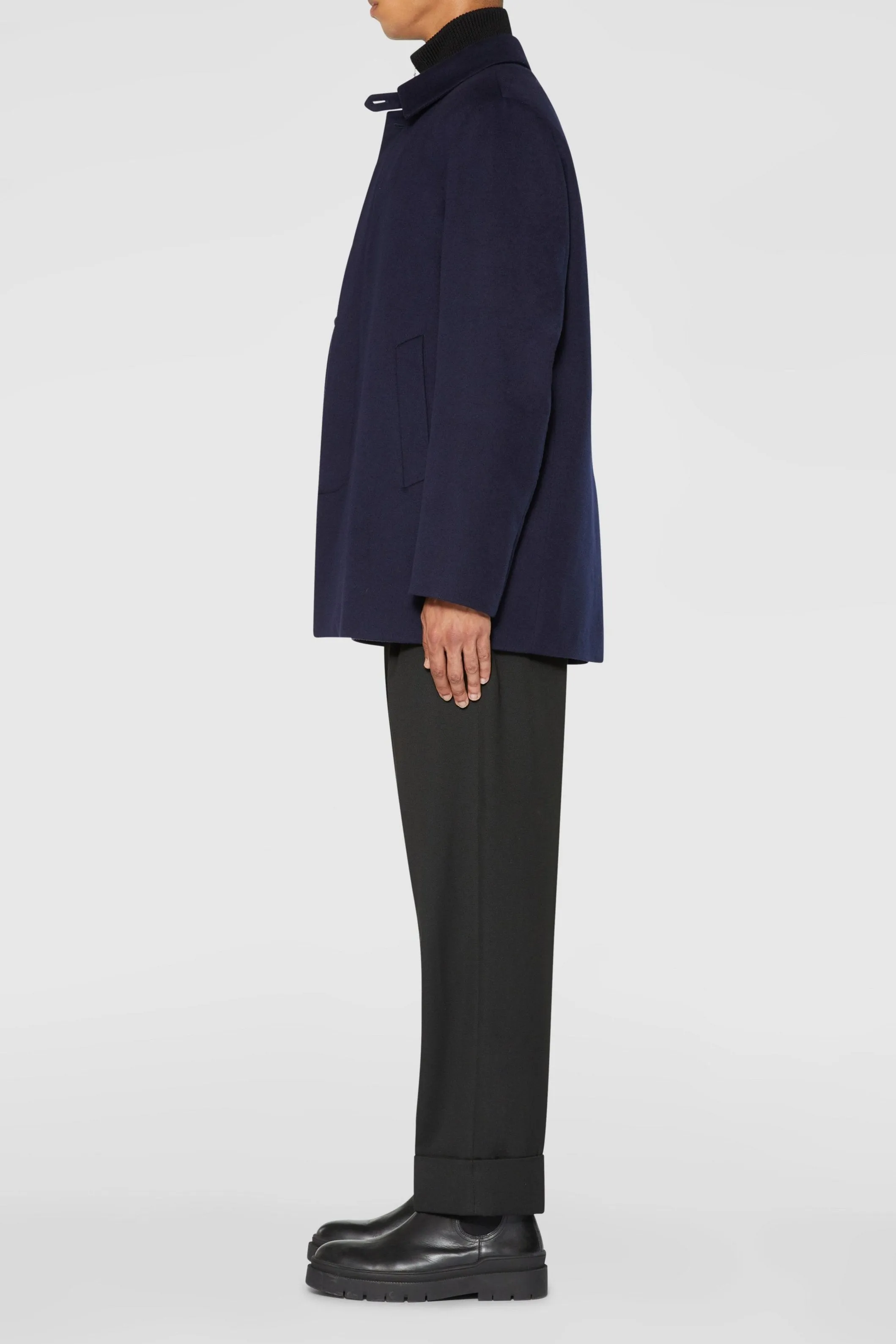 Coat with detachable down interior in Loro Piana® cashmere