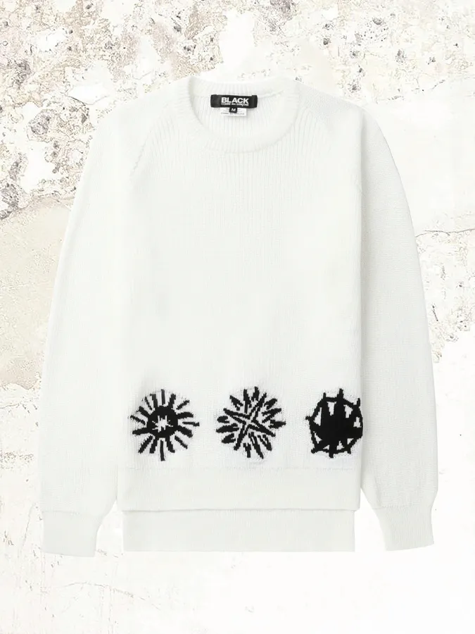Comme Des Garçons Black jacquard crew-neck jumper