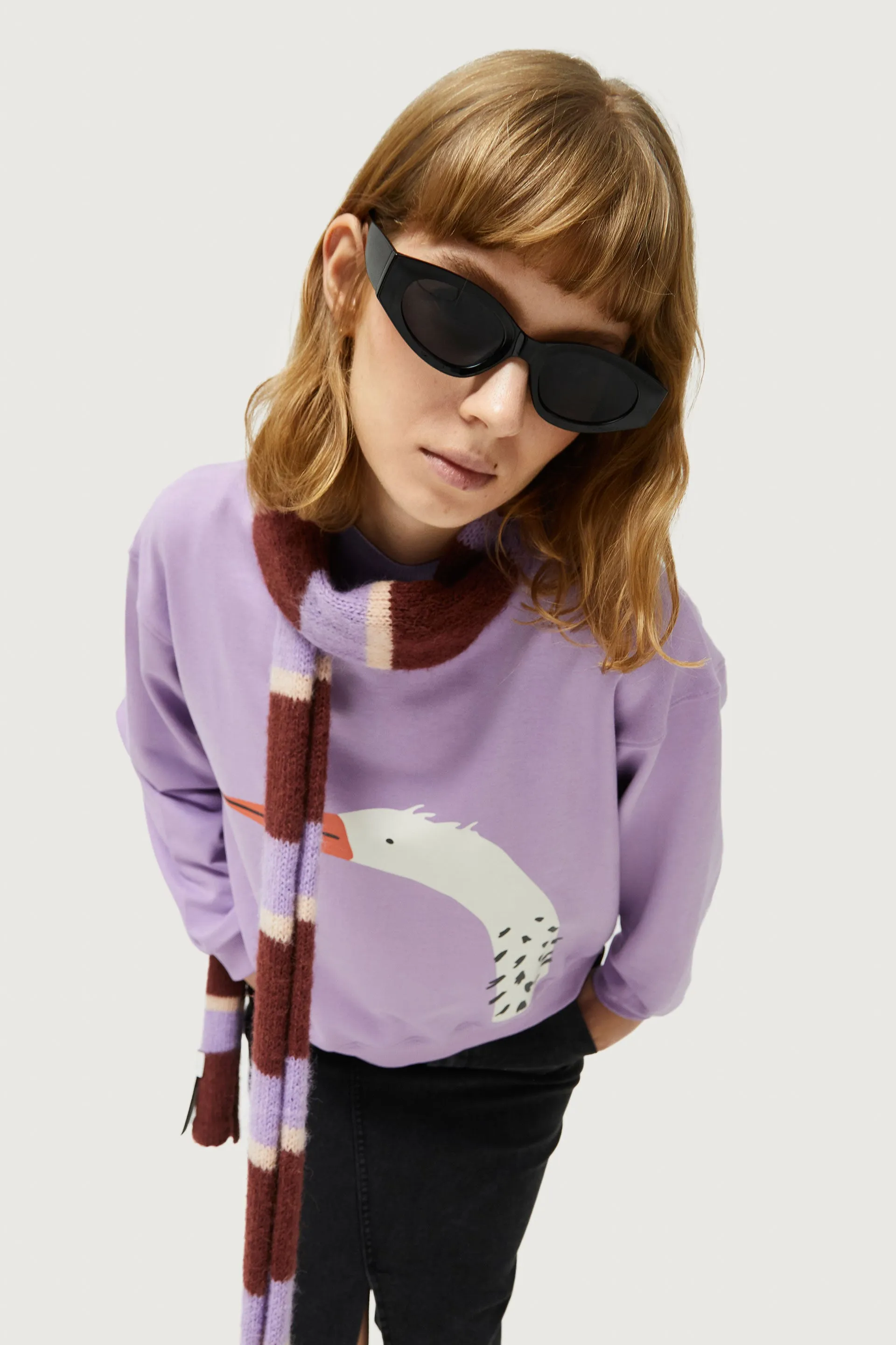 Compañia Fantastica - White Bird Sweater in Lilac