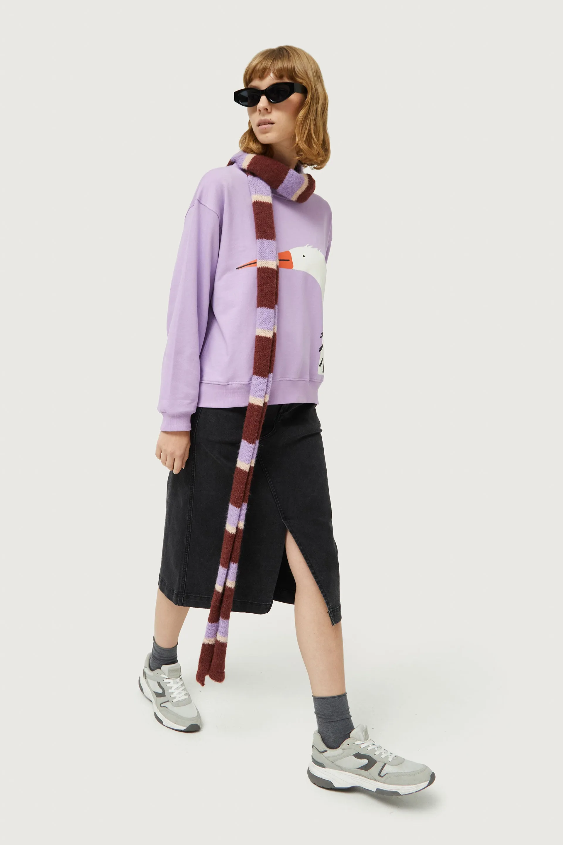 Compañia Fantastica - White Bird Sweater in Lilac