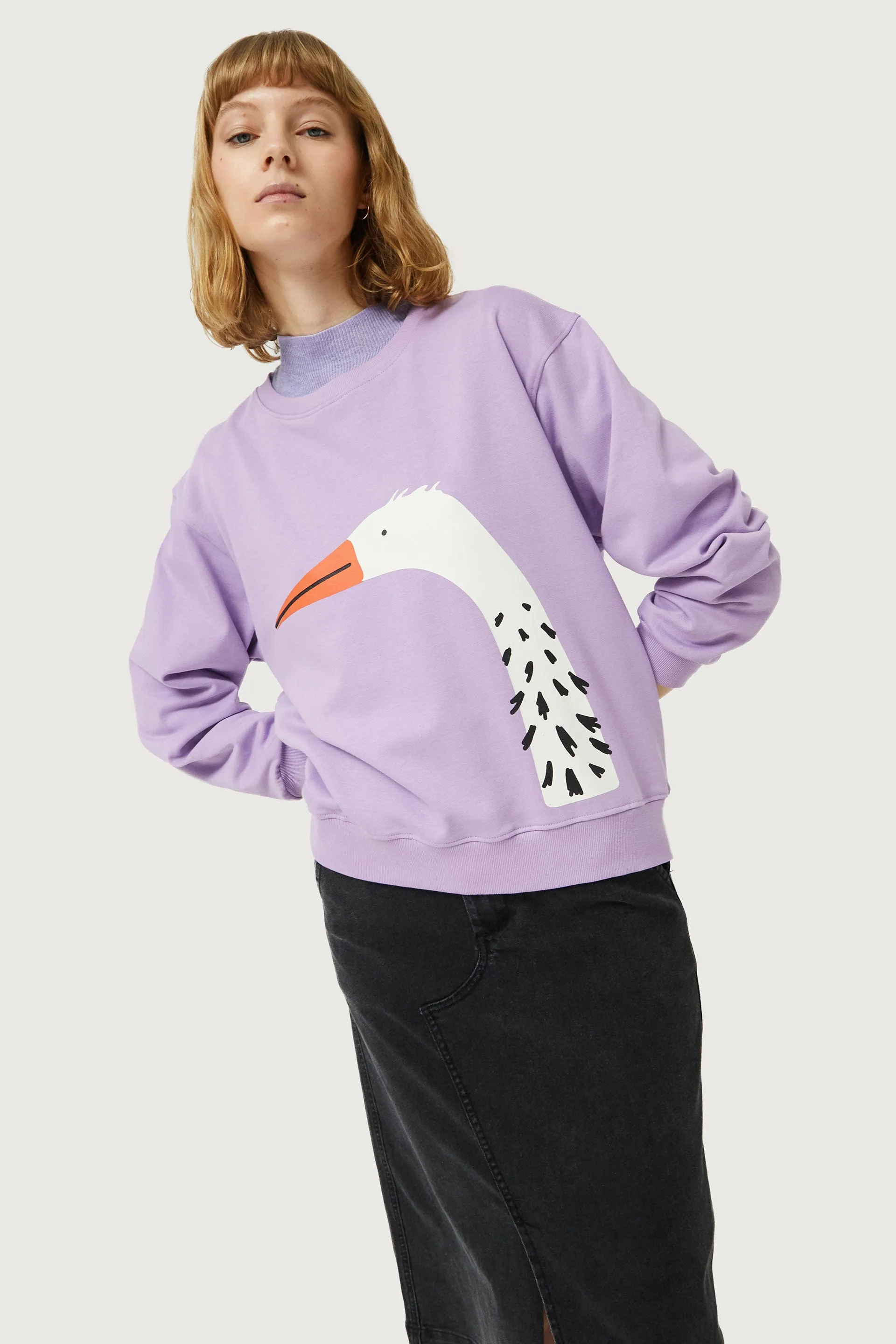 Compañia Fantastica - White Bird Sweater in Lilac