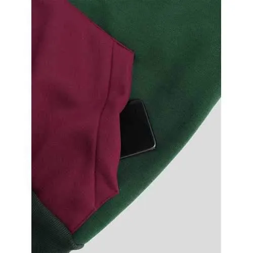 Cool Streetwear Color Block Patchwork Hoodie