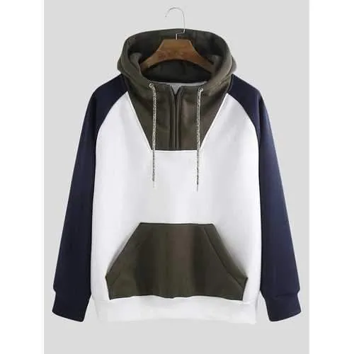 Cool Streetwear Color Block Patchwork Hoodie