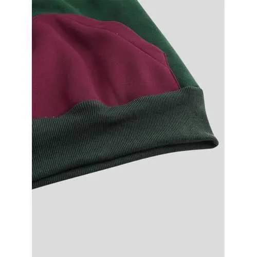 Cool Streetwear Color Block Patchwork Hoodie