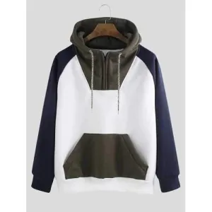 Cool Streetwear Color Block Patchwork Hoodie
