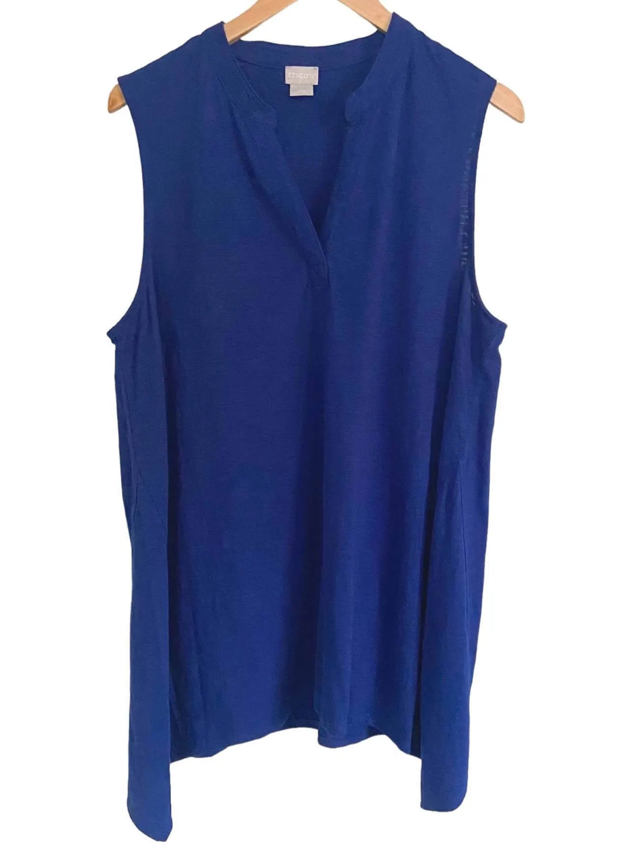 Cool Winter Midnight Blue Sleeveless Asymmetrical Tunic