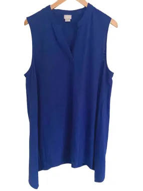 Cool Winter Midnight Blue Sleeveless Asymmetrical Tunic