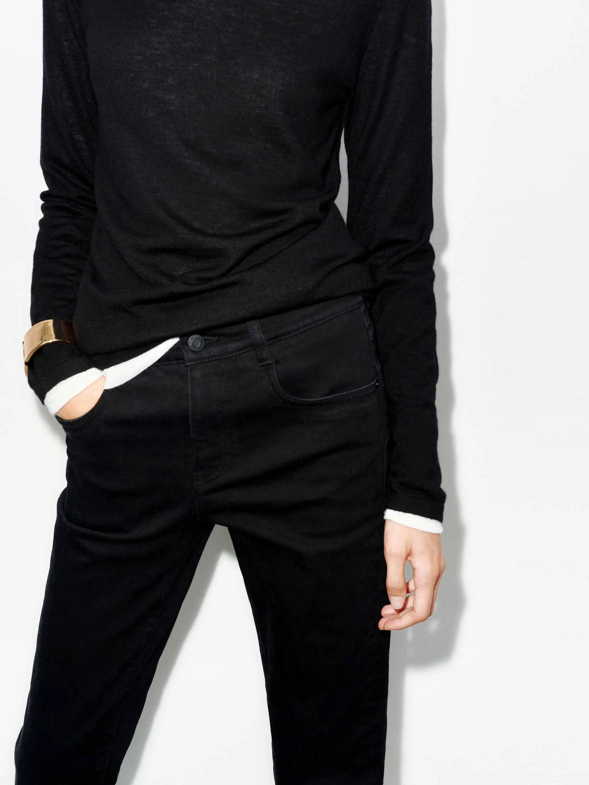 Cotton Blend Flared Jeans