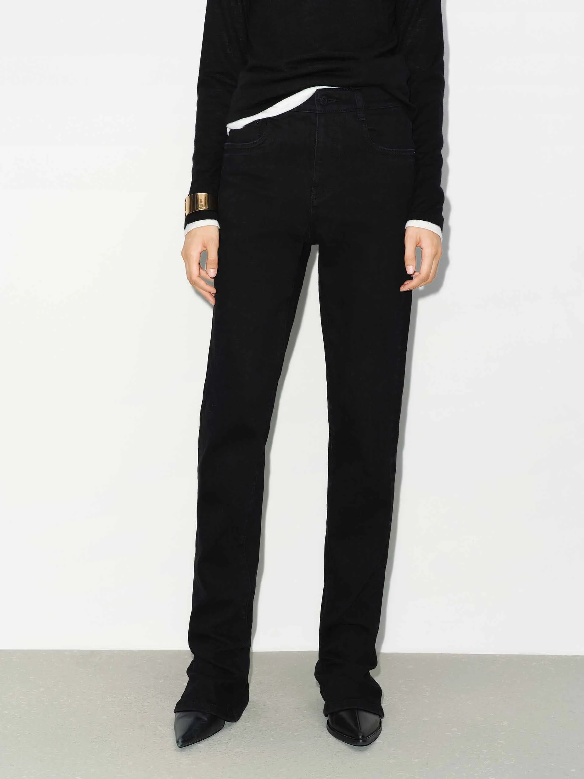 Cotton Blend Flared Jeans