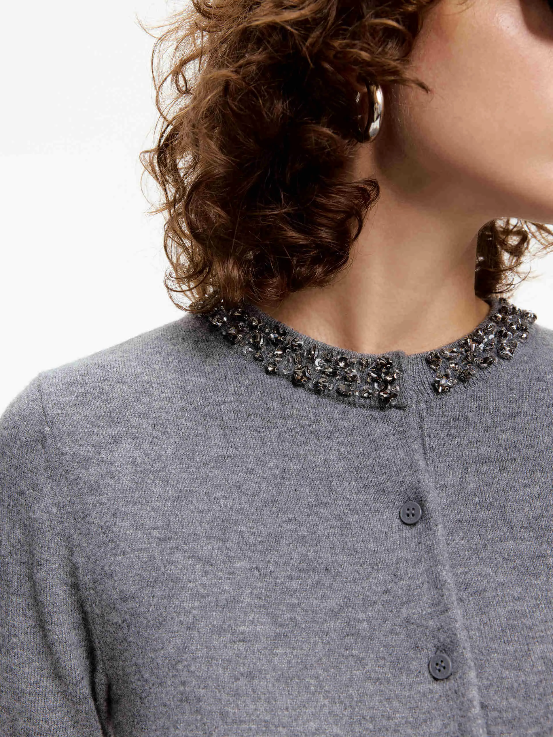 Crystal Detail Knit Cardigan