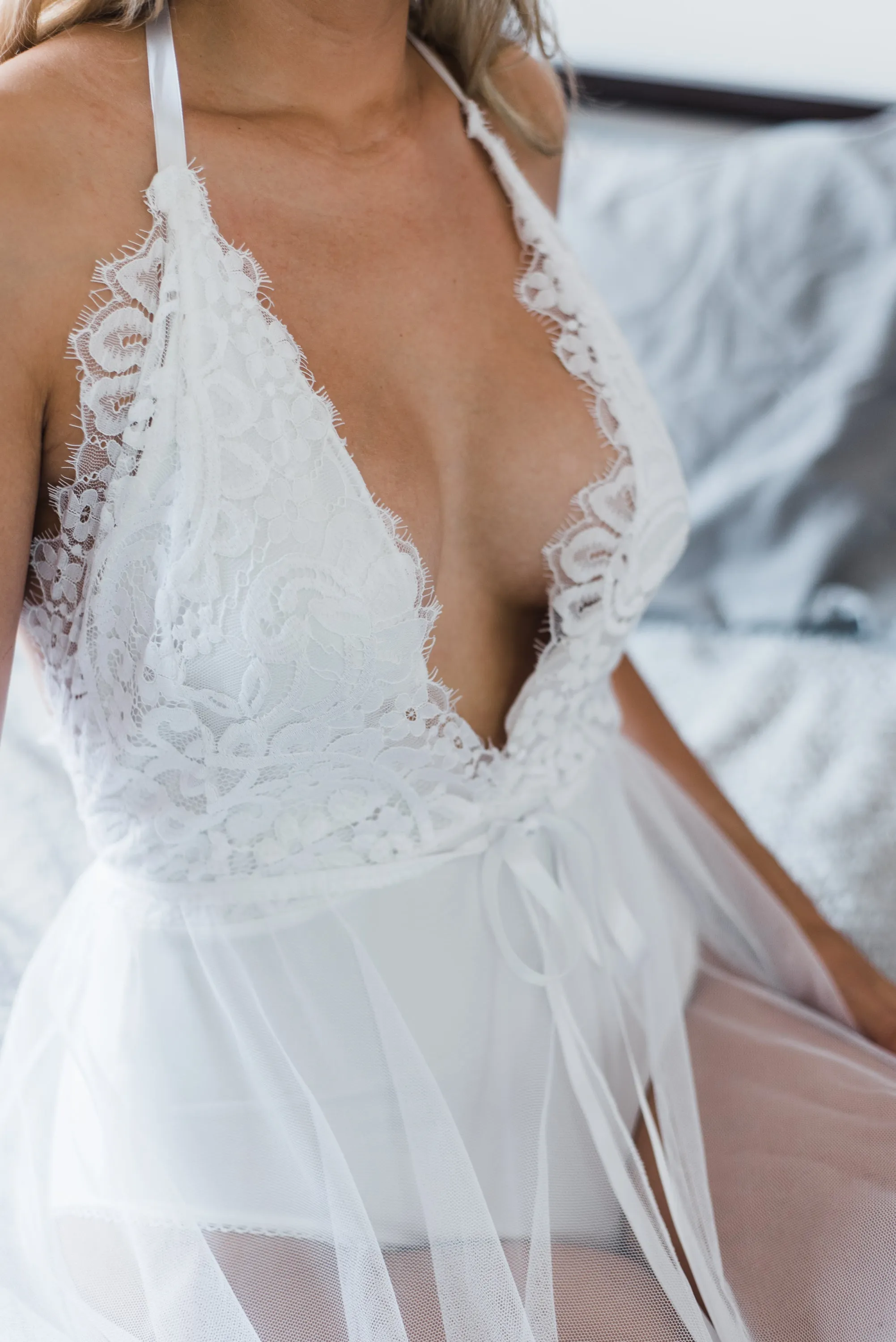 Dahlia White Lace Bodysuit