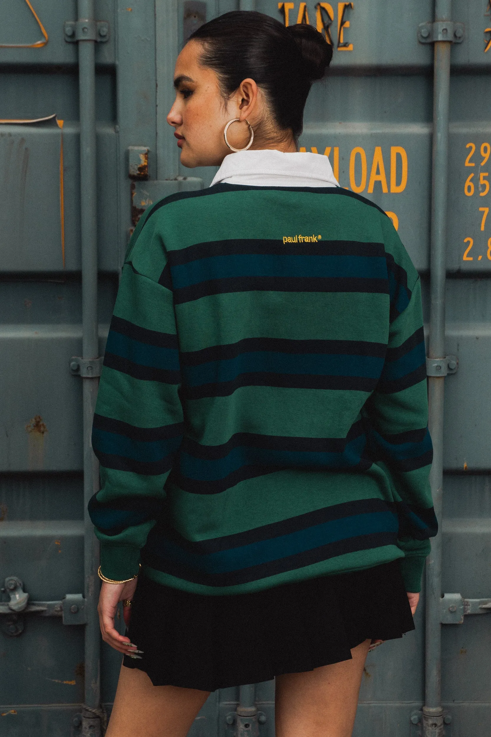 Daisy Street x Paul Frank - Embroidered Varsity Rugby Top