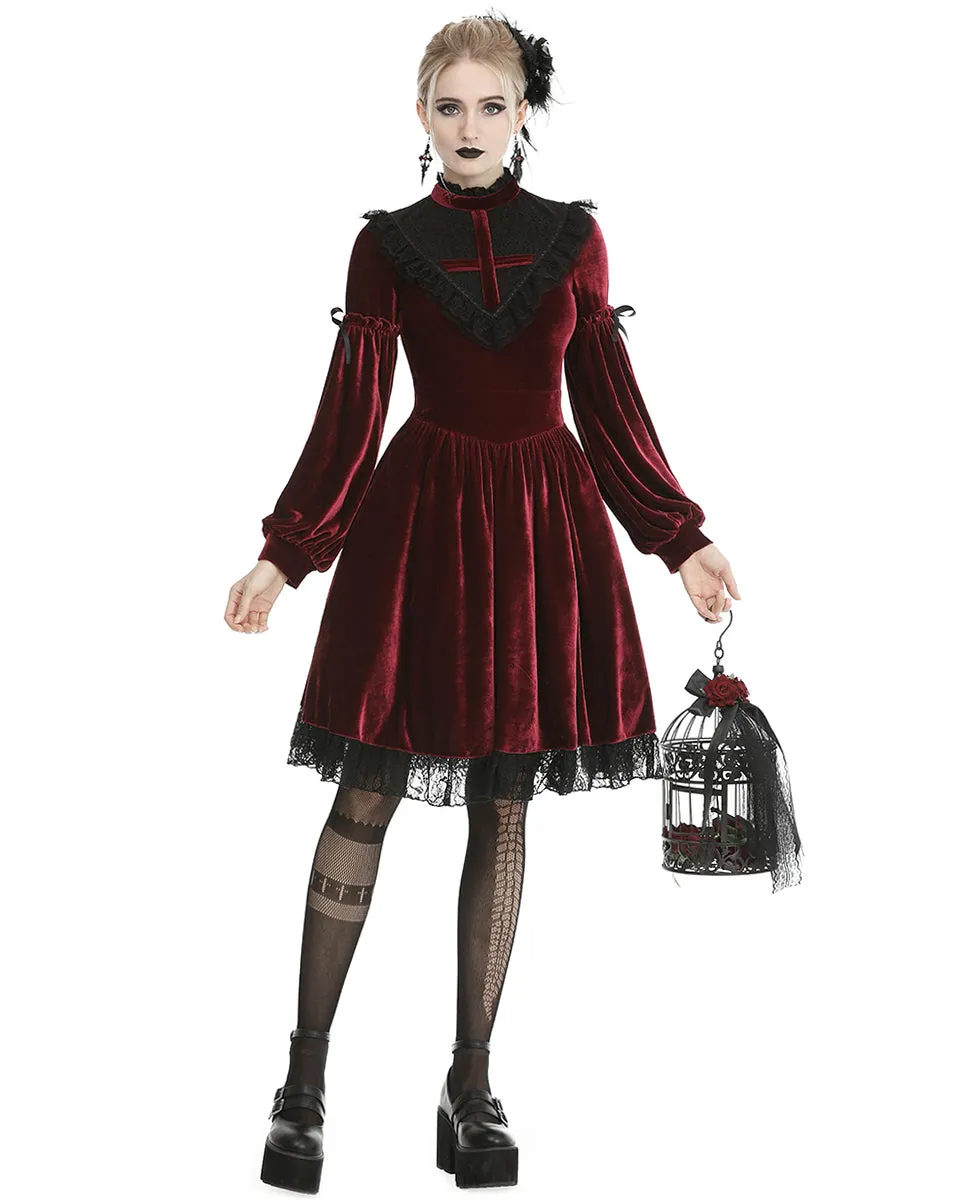 Dark In Love Bathory Gothic Lolita Dress - Red & Black