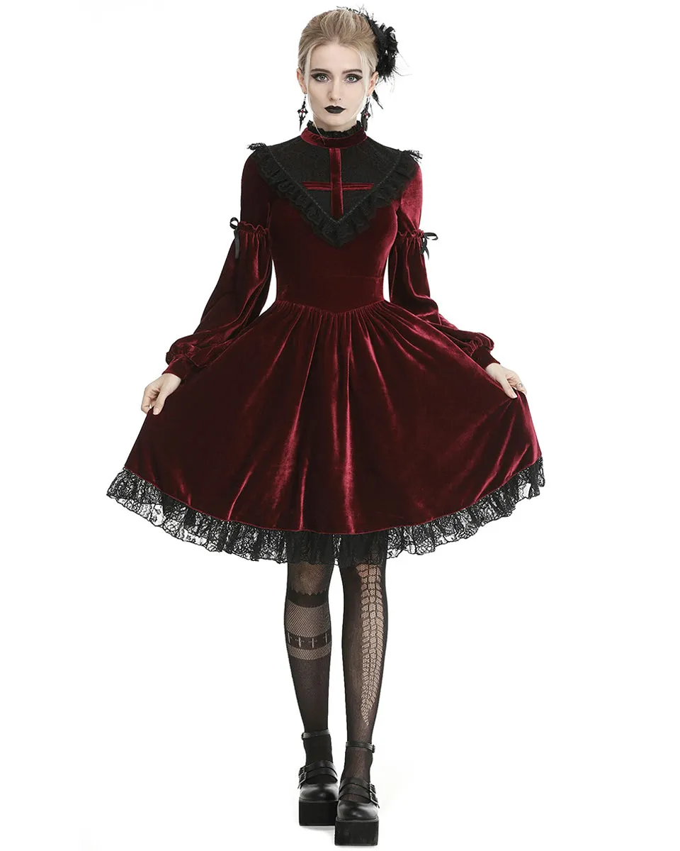 Dark In Love Bathory Gothic Lolita Dress - Red & Black