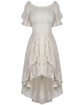 Dark In Love Wildwinde Steampunk Dress - Vintage Off-White/Cream