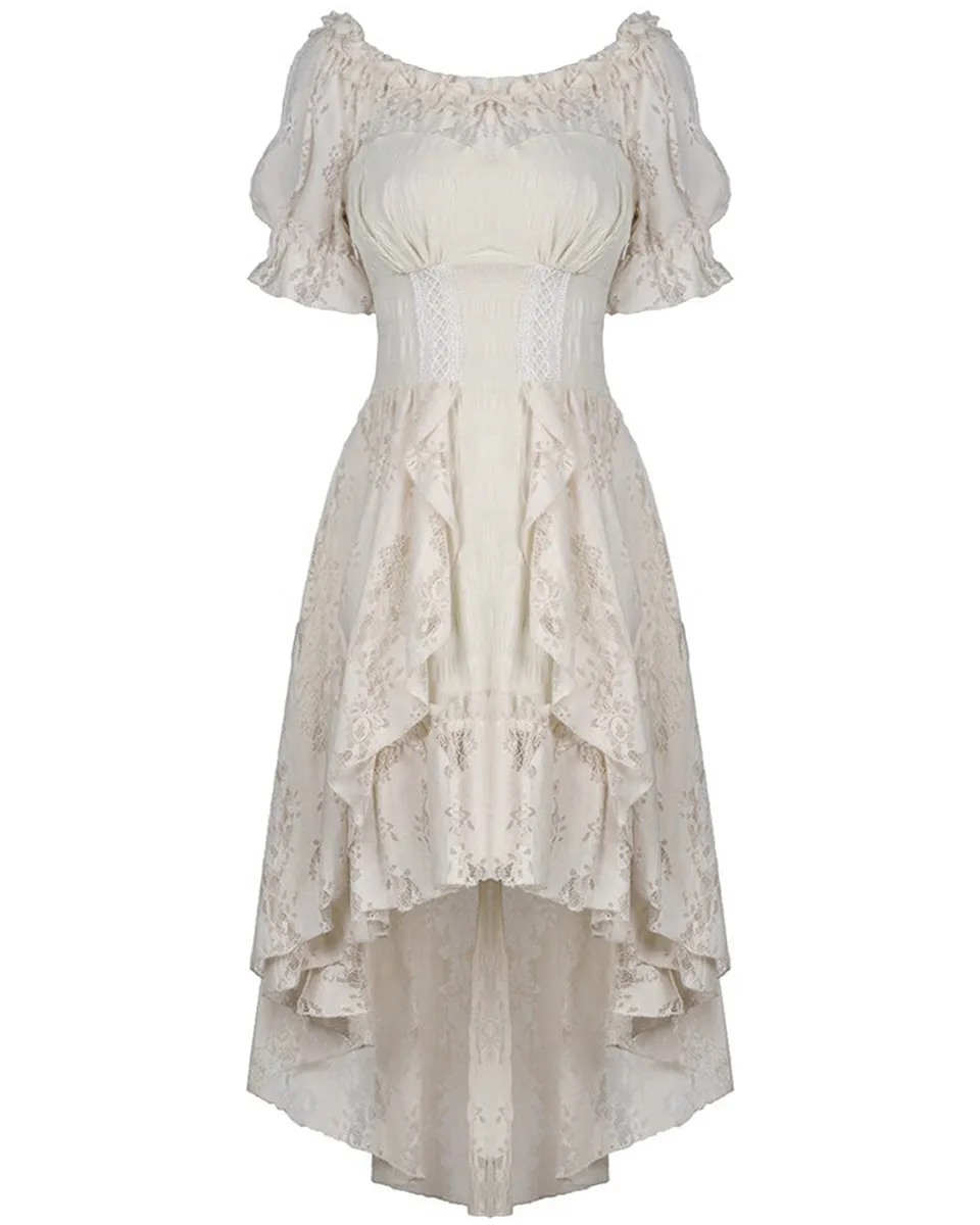 Dark In Love Wildwinde Steampunk Dress - Vintage Off-White/Cream