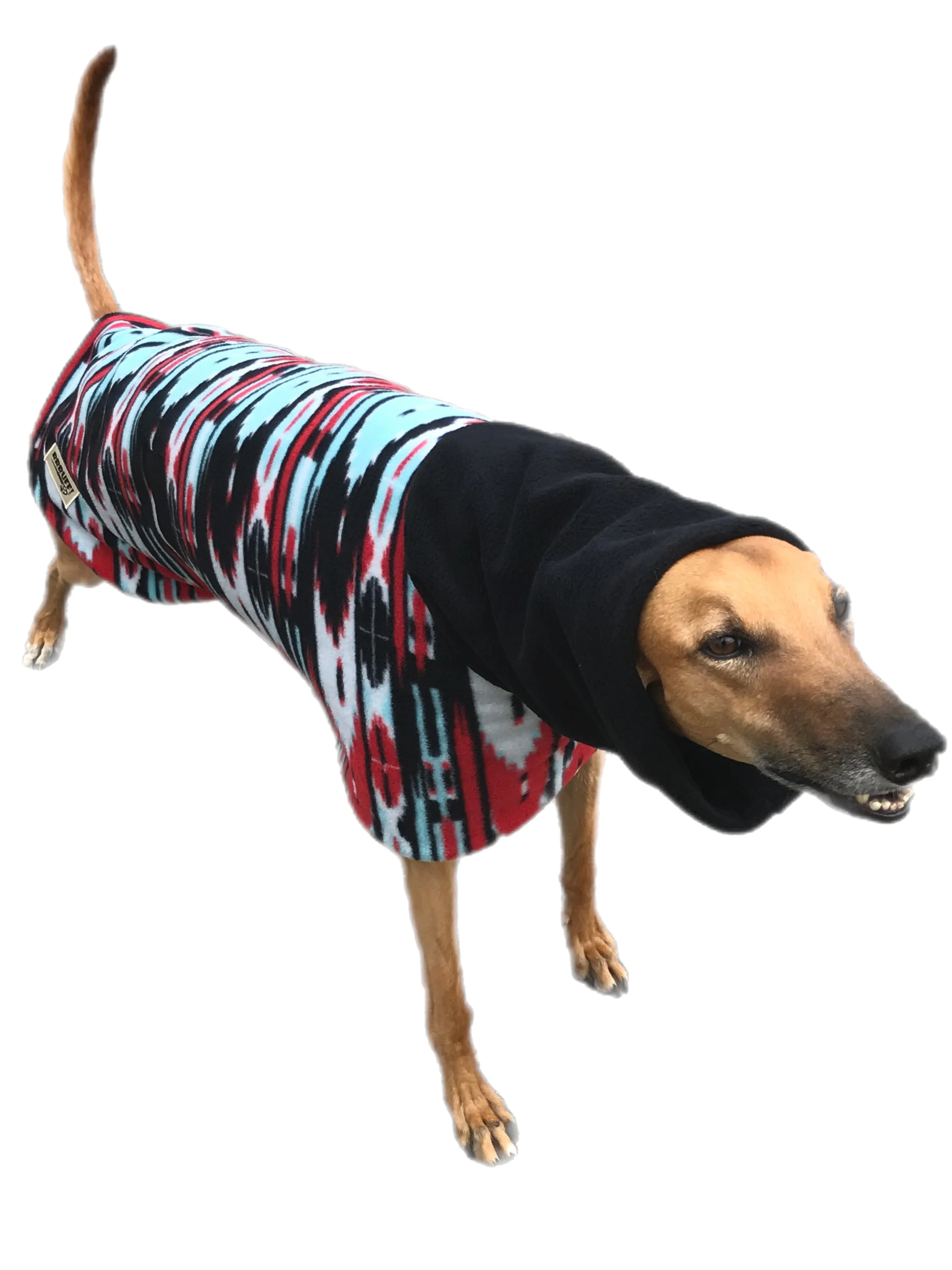 Deluxe style comfortable  greyhound coat Aztec double polar fleece washable