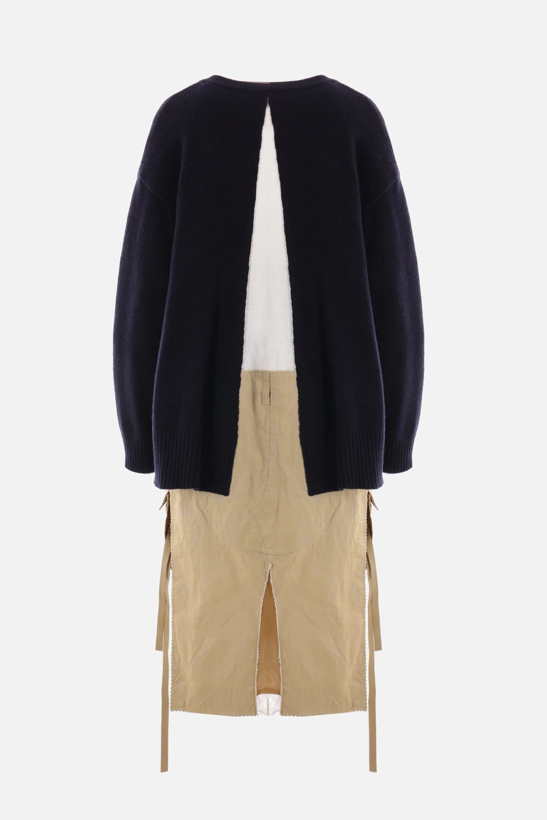 destructured coat in a mix of materias