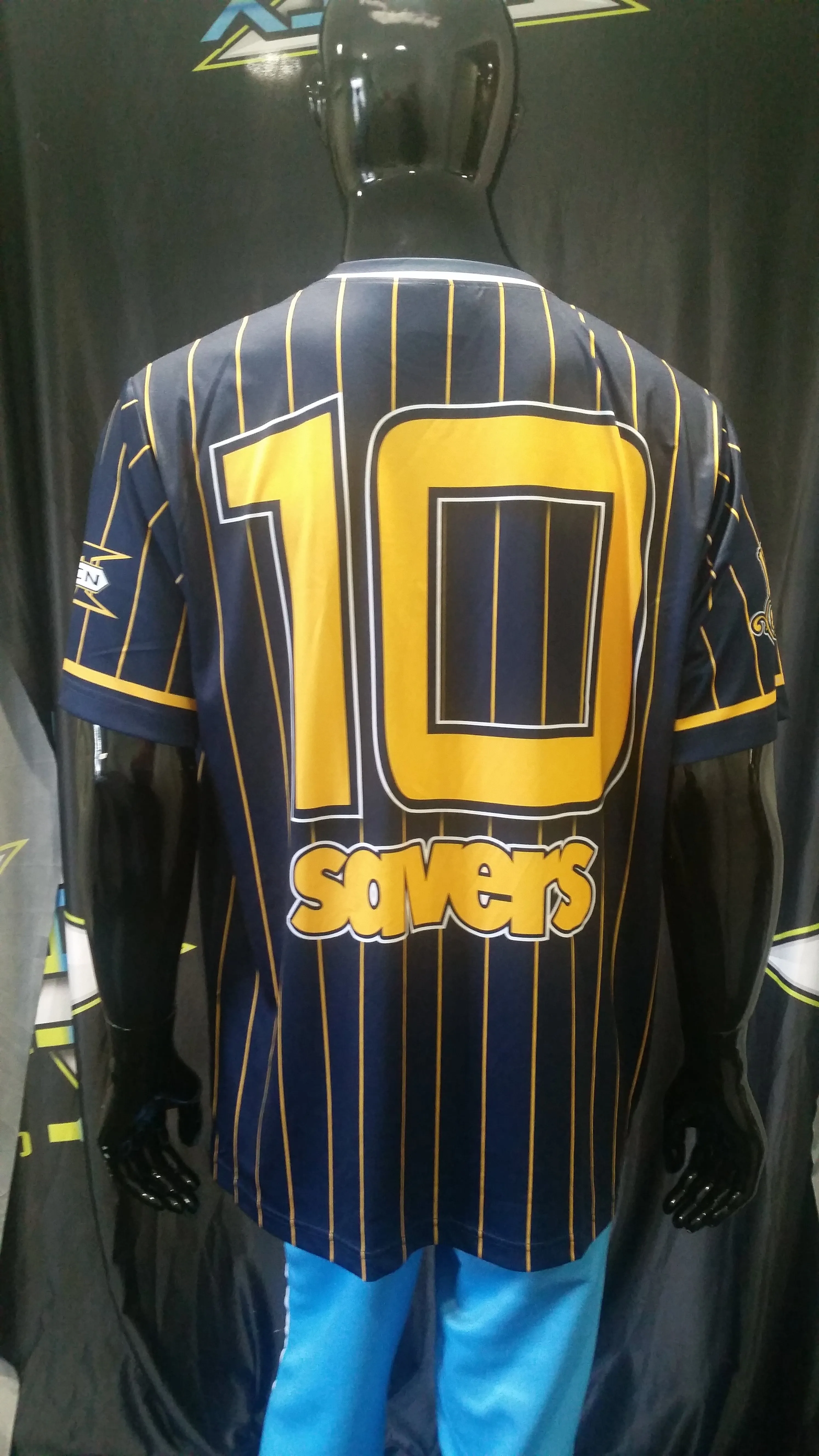 Dirty Sports, Yellow Stripes - Custom Full-Dye Jersey
