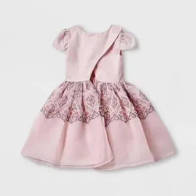 Disney Sleeping Beauty Girls Adaptive Party Dress Ruched Neckline