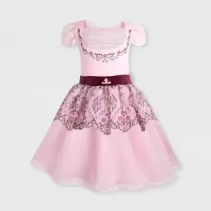 Disney Sleeping Beauty Girls Adaptive Party Dress Ruched Neckline