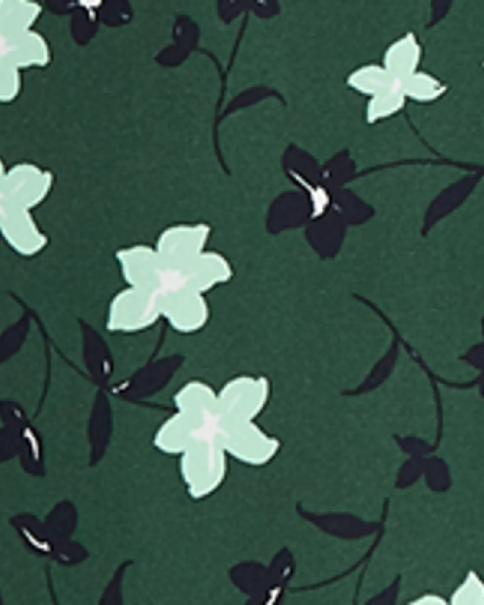 Dixie 3/4 Tie Sleeve Blouse | Forest Green / Mint