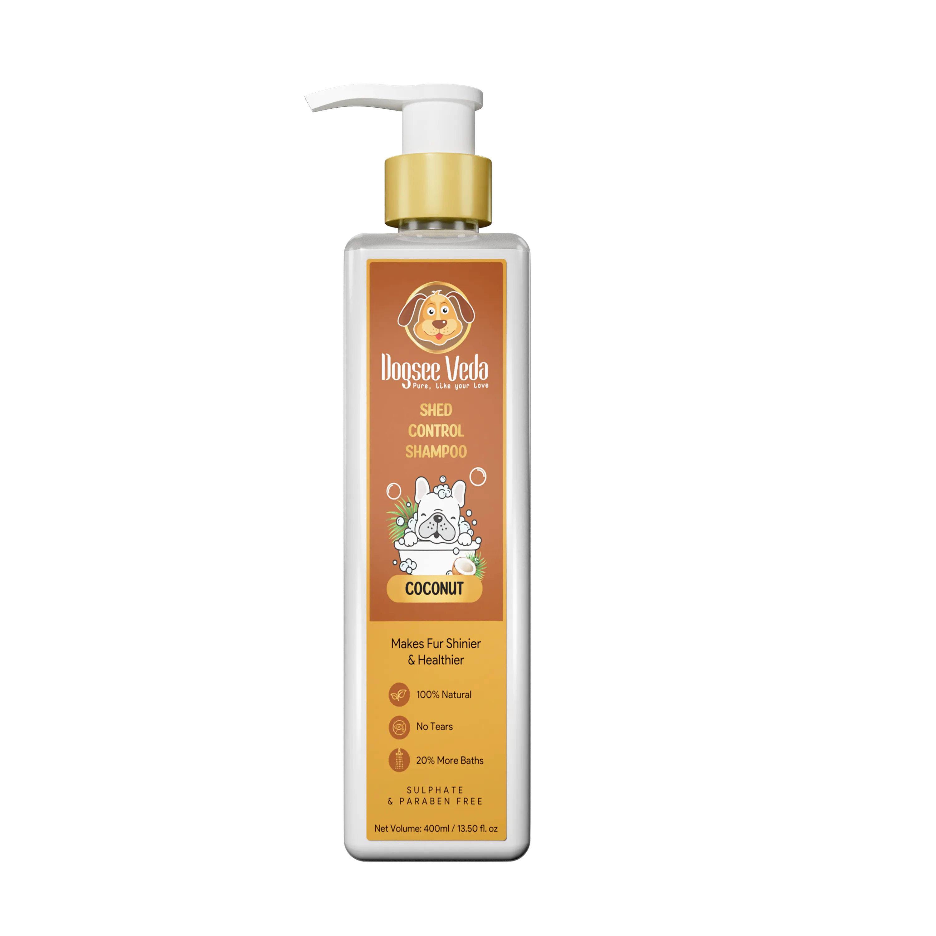 Dogsee Dog Veda Shed Control Shampoo Coconut 400ml