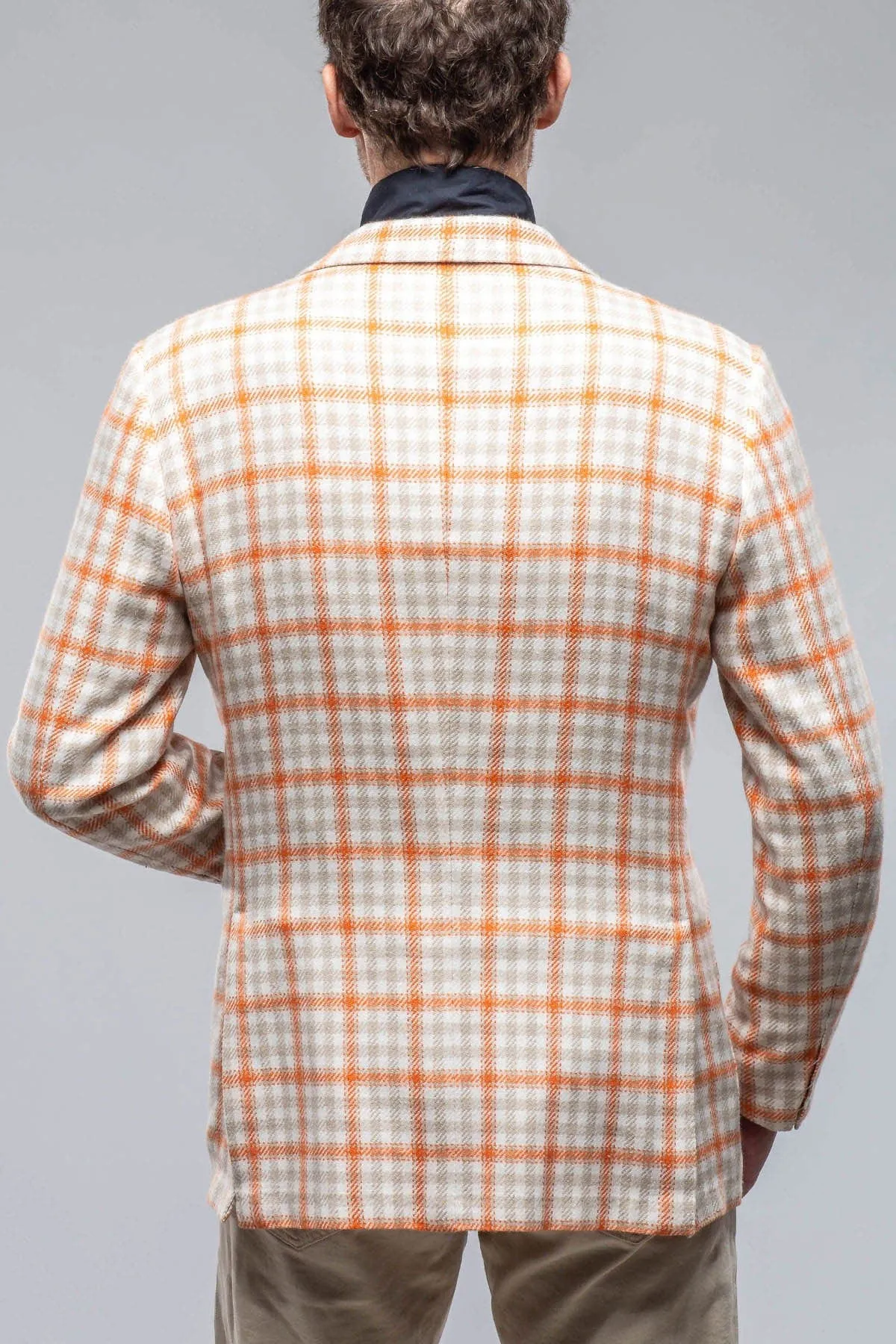 Eagan Cashmere Sport Coat in Cream and Orange
