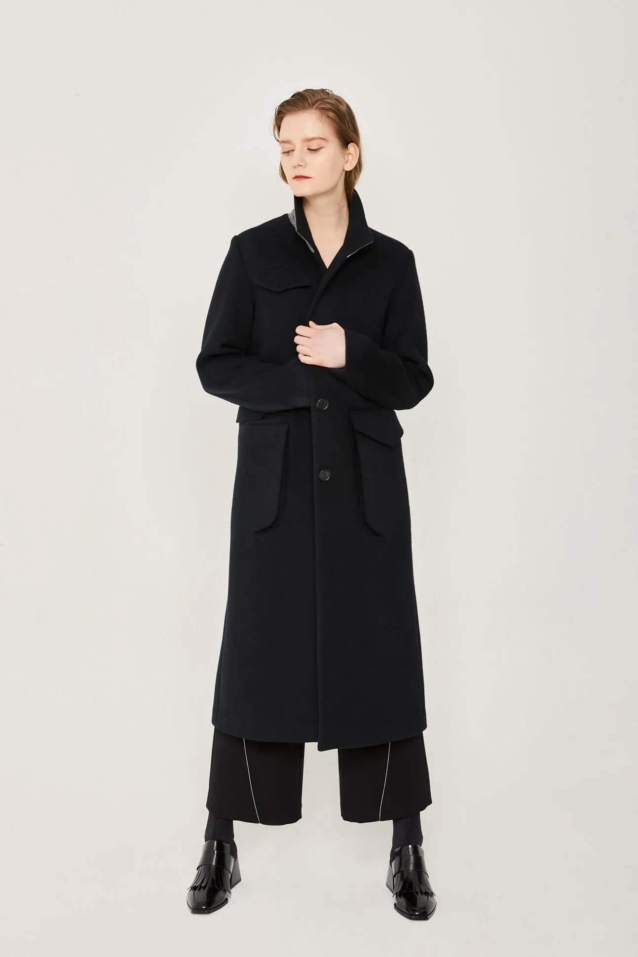ECLIPSE POCKET CASHMERE WOOL COAT