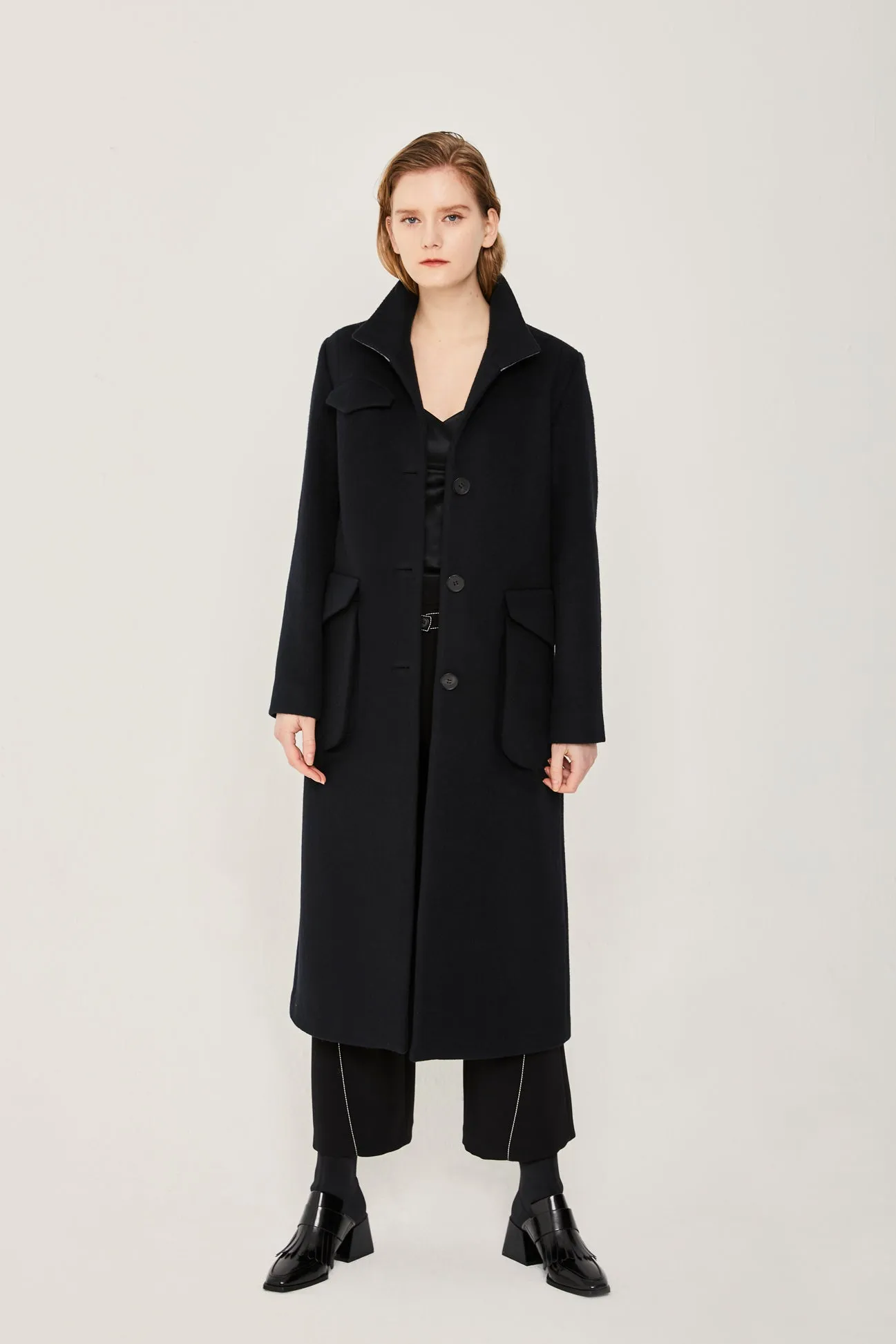 ECLIPSE POCKET CASHMERE WOOL COAT