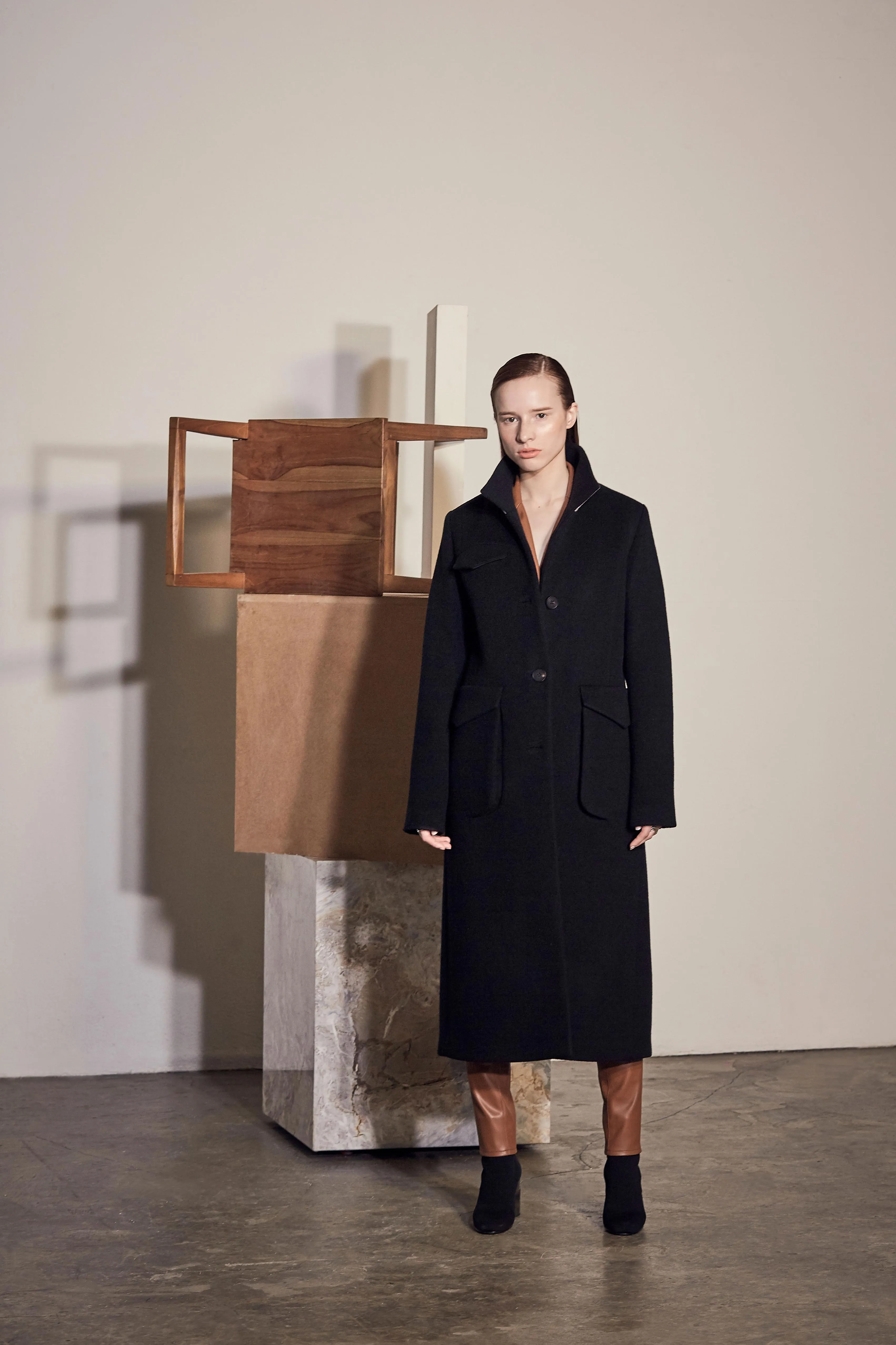 ECLIPSE POCKET CASHMERE WOOL COAT
