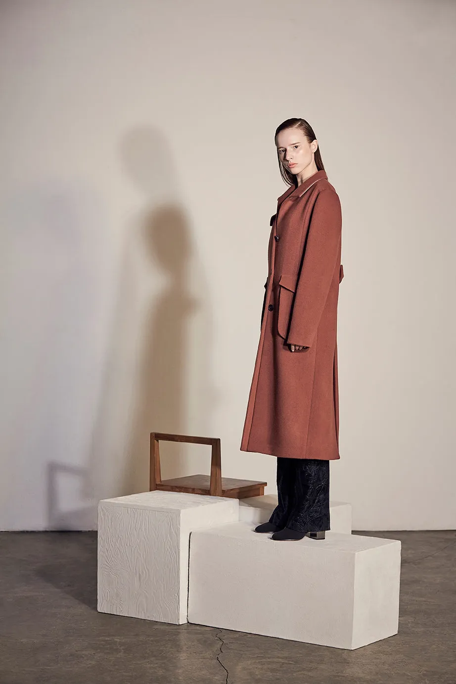 ECLIPSE POCKET CASHMERE WOOL COAT