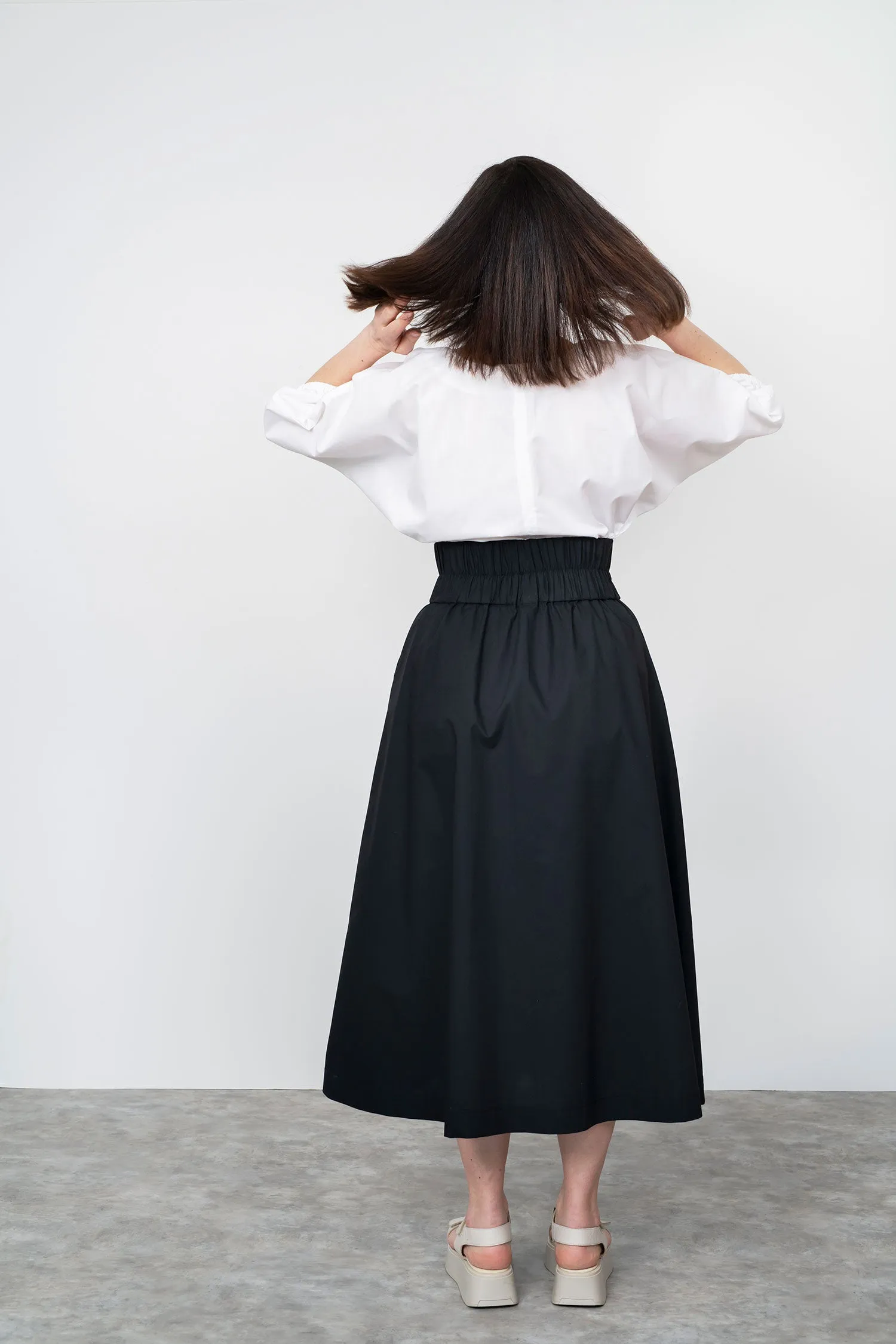 Elastic Waist Maxi Skirt