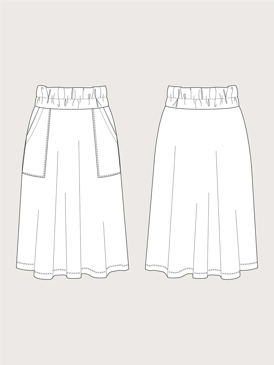 Elastic Waist Maxi Skirt