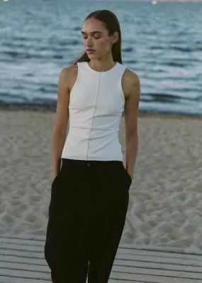 Elena Bamboo Jersey Top Ivory