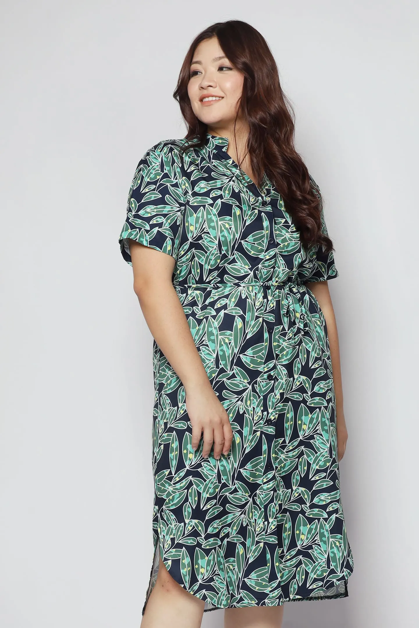 Eline Shirt Dress in Green Escape