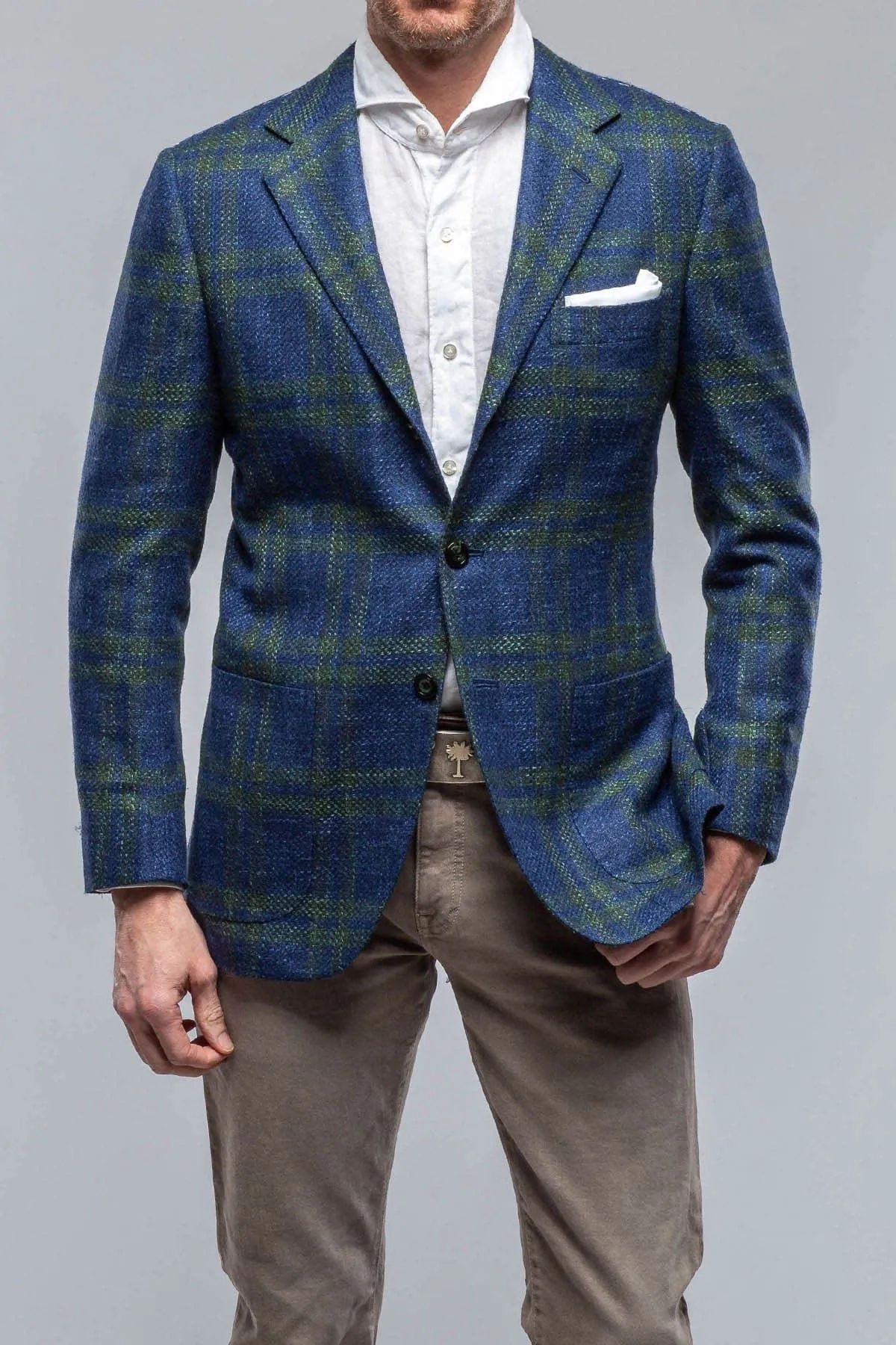 Elko Cashmere Sport Coat in Blue and Green